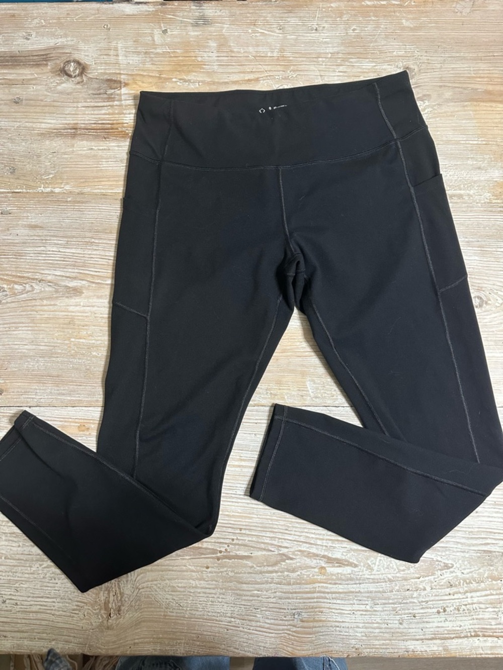 Heathyoga Black Mid-Rise Performance Leggings Pockets Sz XXL like new